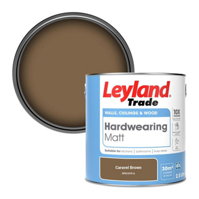 Leyland Trade Hardwearing Matt Emulsion Paint Caravel Brown (Ppg1079-6) 2.5L from B&Q
