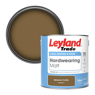 Leyland Trade Hardwearing Matt Emulsion Paint Molasses Cookie (Ppg1094-7) 2.5L from B&Q