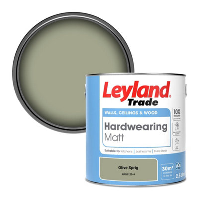 Leyland Trade Hardwearing Matt Emulsion Paint Olive Sprig (Ppg1125-4) 2.5L from B&Q
