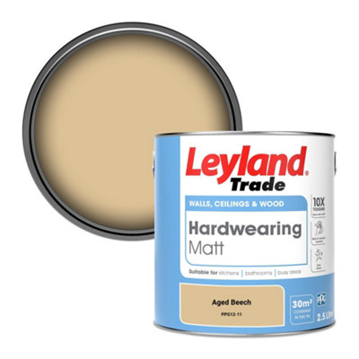 Leyland Trade Hardwearing Matt Emulsion Paint Aged Beech (Ppg12-11) 2.5L from B&Q