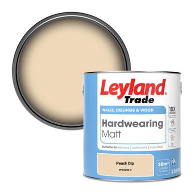 Leyland Trade Hardwearing Matt Emulsion Paint Peach Dip (Ppg1203-3) 2.5L from B&Q