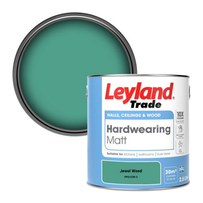 Leyland Trade Hardwearing Matt Emulsion Paint Jewel Weed (Ppg1230-5) 2.5L from B&Q