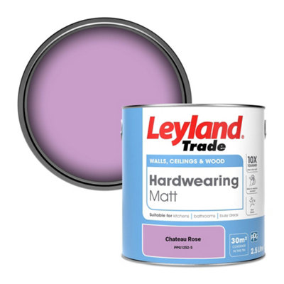 Leyland Trade Hardwearing Matt Emulsion Paint Chateau Rose (Ppg1252-5) 2.5L from B&Q
