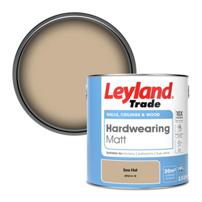 Leyland Trade Hardwearing Matt Emulsion Paint Sea Hut (Ppg14-18) 2.5L from B&Q