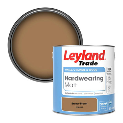 Leyland Trade Hardwearing Matt Emulsion Paint Bronco Brown (Ppg15-03) 2.5L from B&Q