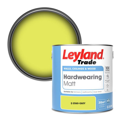 Leyland Trade Hardwearing Matt Emulsion Paint (S 0560-G60Y) 2.5L from B&Q