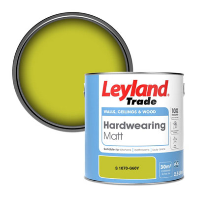 Leyland Trade Hardwearing Matt Emulsion Paint (S 1070-G60Y) 2.5L from B&Q