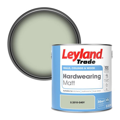 Leyland Trade Hardwearing Matt Emulsion Paint (S 2010-G40Y) 2.5L from B&Q