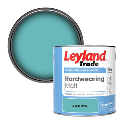 Leyland Trade Hardwearing Matt Emulsion Paint (S 2040-B40G) 2.5L from B&Q