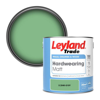 Leyland Trade Hardwearing Matt Emulsion Paint (S 2040-G10Y) 2.5L from B&Q
