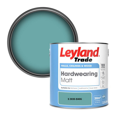 Leyland Trade Hardwearing Matt Emulsion Paint (S 3030-B40G) 2.5L from B&Q