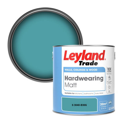Leyland Trade Hardwearing Matt Emulsion Paint (S 3040-B30G) 2.5L from B&Q