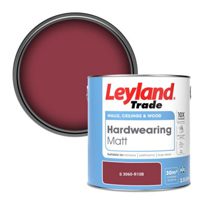 Leyland Trade Hardwearing Matt Emulsion Paint (S 3060-R10B) 2.5L from B&Q
