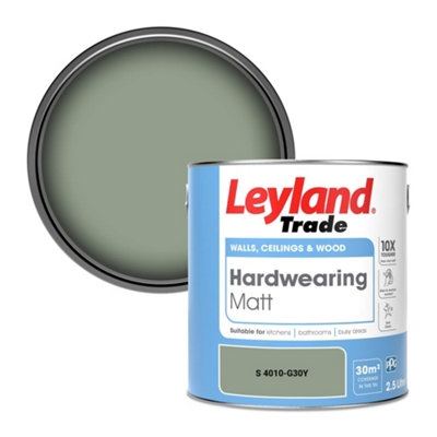 Leyland Trade Hardwearing Matt Emulsion Paint (S 4010-G30Y) 2.5L from B&Q