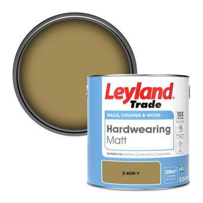 Leyland Trade Hardwearing Matt Emulsion Paint (S 4030-Y) 2.5L from B&Q