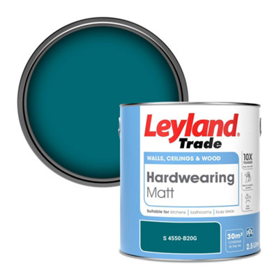Leyland Trade Hardwearing Matt Emulsion Paint (S 4550-B20G) 2.5L from B&Q