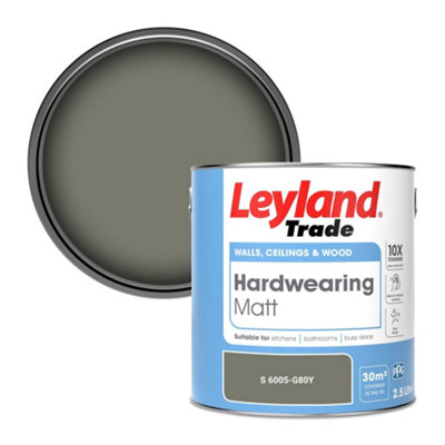 Leyland Trade Hardwearing Matt Emulsion Paint (S 6005-G80Y) 2.5L from B&Q