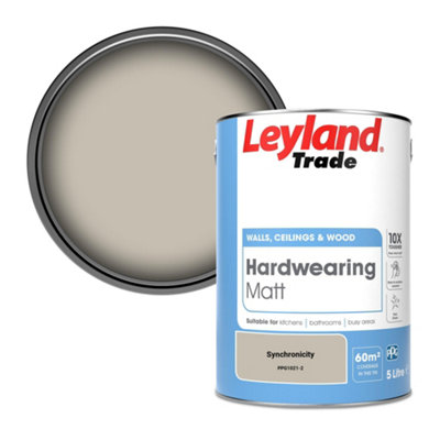 B&Q -  Hardwearing Matt Emulsion Paint Synchronicity (Ppg1021-2) 5L
