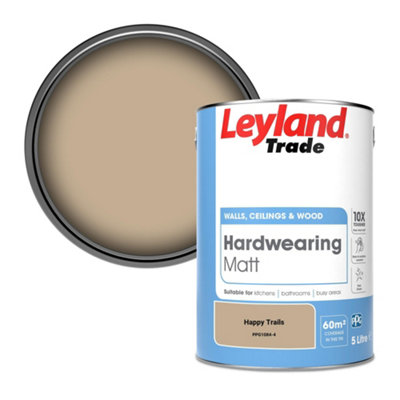 B&Q -  Hardwearing Matt Emulsion Paint Happy Trails (Ppg1084-4) 5L
