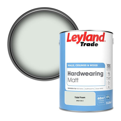 Leyland Trade Hardwearing Matt Emulsion Paint Tidal Foam (Ppg1134-2) 5L from B&Q