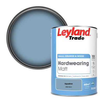 Leyland Trade Hardwearing Matt Emulsion Paint Squadron (Ppg1160-4) 5L from B&Q