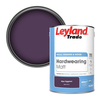 Leyland Trade Hardwearing Matt Emulsion Paint Ripe Eggplant (Ppg1178-7) 5L from B&Q