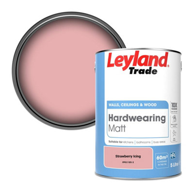 Leyland Trade Hardwearing Matt Emulsion Paint Strawberry Icing (Ppg1185-3) 5L from B&Q