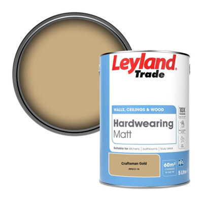 Leyland Trade Hardwearing Matt Emulsion Paint Craftsman Gold (Ppg12-14) 5L from B&Q