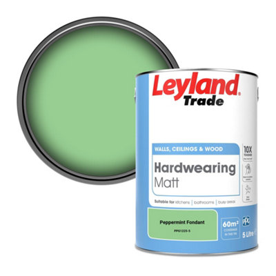 Leyland Trade Hardwearing Matt Emulsion Paint Peppermint Fondant (Ppg1225-5) 5L from B&Q