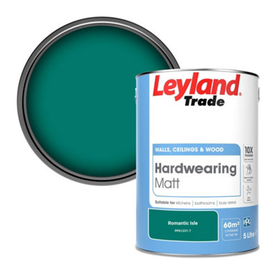 B&Q -  Hardwearing Matt Emulsion Paint Romantic Isle (Ppg1231-7) 5L