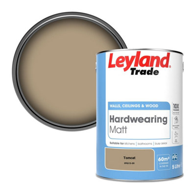 Leyland Trade Hardwearing Matt Emulsion Paint Tomcat (Ppg15-09) 5L from B&Q
