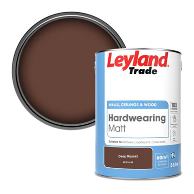 Leyland Trade Hardwearing Matt Emulsion Paint Deep Russet (Ppg16-08) 5L from B&Q