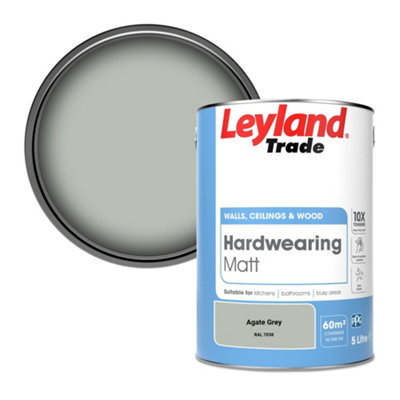 Leyland Trade Hardwearing Matt Emulsion Paint Agate Grey (Ral 7038) 5L from B&Q