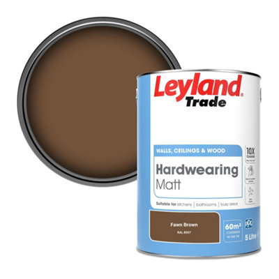Leyland Trade Hardwearing Matt Emulsion Paint Fawn Brown (Ral 8007) 5L from B&Q
