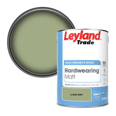Leyland Trade Hardwearing Matt Emulsion Paint (S 3020-G40Y) 5L from B&Q