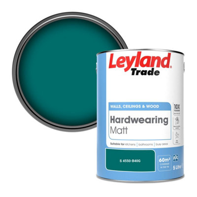 Leyland Trade Hardwearing Matt Emulsion Paint (S 4550-B40G) 5L from B&Q