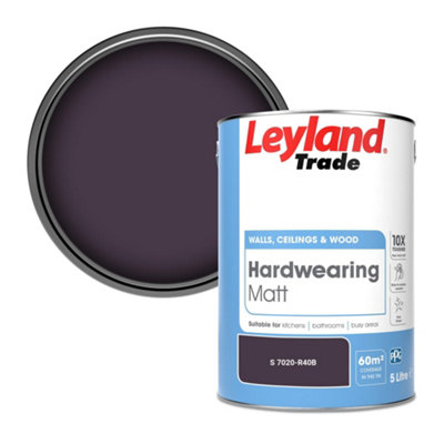 Leyland Trade Hardwearing Matt Emulsion Paint (S 7020-R40B) 5L from B&Q