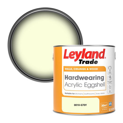 Leyland Trade Hardwearing Acrylic Eggshell Emulsion Paint (0010-G70Y) 2.5L from B&Q