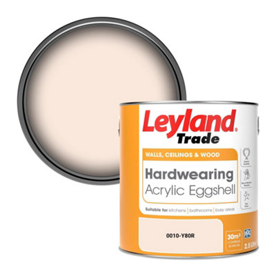 Leyland Trade Hardwearing Acrylic Eggshell Emulsion Paint (0010-Y80R) 2.5L from B&Q