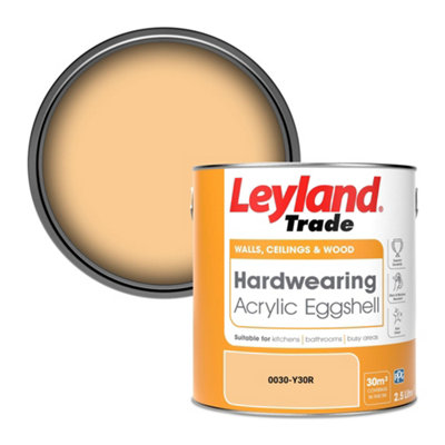 Leyland Trade Hardwearing Acrylic Eggshell Emulsion Paint (0030-Y30R) 2.5L from B&Q