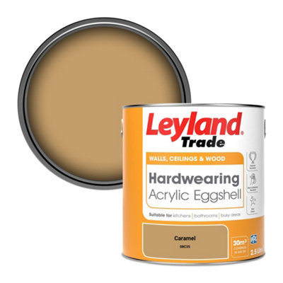 Leyland Trade Hardwearing Acrylic Eggshell Emulsion Paint Caramel (08C35) 2.5L from B&Q
