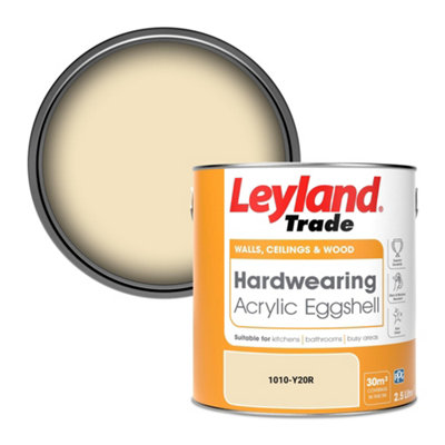 Leyland Trade Hardwearing Acrylic Eggshell Emulsion Paint (1010-Y20R) 2.5L from B&Q