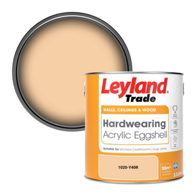 Leyland Trade Hardwearing Acrylic Eggshell Emulsion Paint (1020-Y40R) 2.5L from B&Q