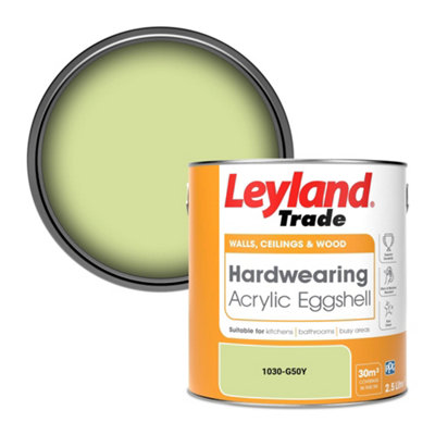 Leyland Trade Hardwearing Acrylic Eggshell Emulsion Paint (1030-G50Y) 2.5L from B&Q