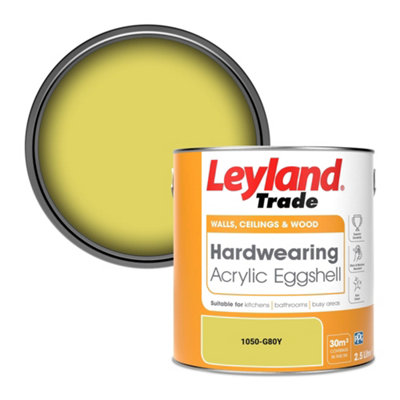 Leyland Trade Hardwearing Acrylic Eggshell Emulsion Paint (1050-G80Y) 2.5L from B&Q
