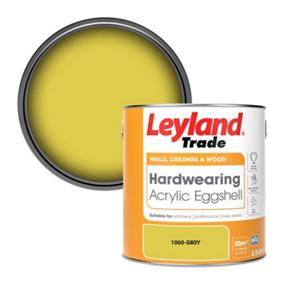 Leyland Trade Hardwearing Acrylic Eggshell Emulsion Paint (1060-G80Y) 2.5L from B&Q