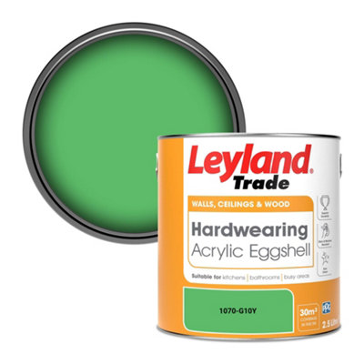 Leyland Trade Hardwearing Acrylic Eggshell Emulsion Paint (1070-G10Y) 2.5L from B&Q