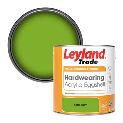 Leyland Trade Hardwearing Acrylic Eggshell Emulsion Paint (1080-G30Y) 2.5L from B&Q