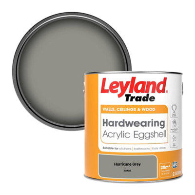 Leyland Trade Hardwearing Acrylic Eggshell Emulsion Paint Hurricane Grey (10A07) 2.5L from B&Q