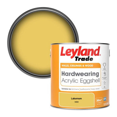 Leyland Trade Hardwearing Acrylic Eggshell Emulsion Paint Laburnum (10E50) 2.5L from B&Q